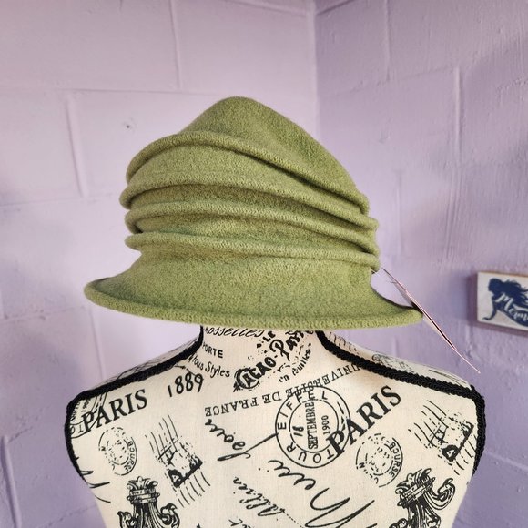 NWT Shihreen Chartreuse Wool Hat - Picture 5 of 6